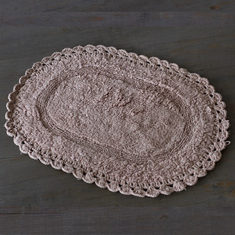 Tapis : Tapis de bain crochet vieux rose